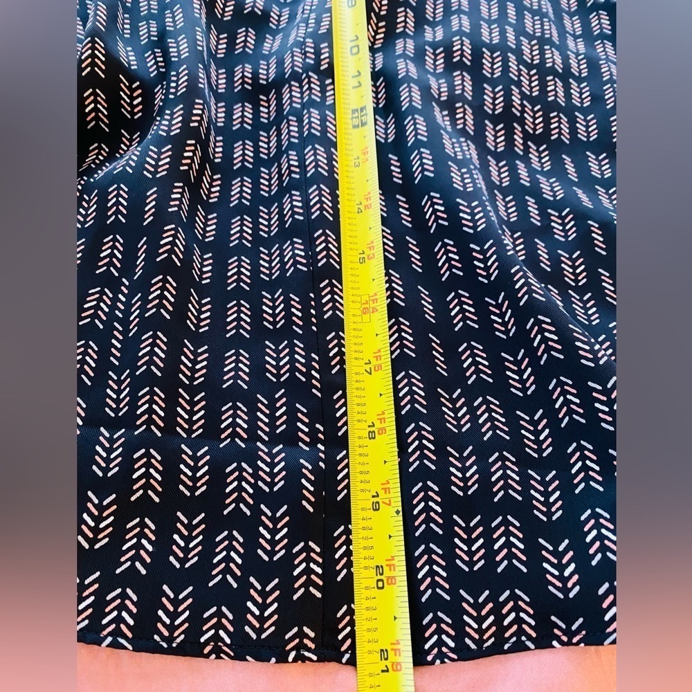 Ann Taylor LOFT Women's Size 8 Black With Pattern Lined Flowy Ruffle Skirt - Picture 6 of 8